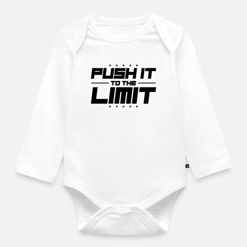 Push It To The Limit - Baby Bio-Langarm-Body - Weiß