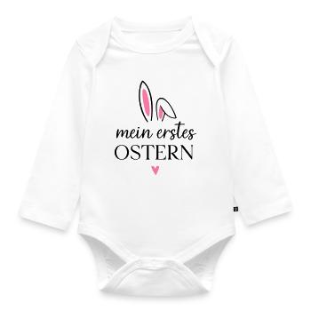Ma première Pâques | Tenue : premier bébé de Pâques - Body Bébé bio manches longues - blanc - Devant