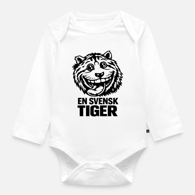 Ein schwedischer Tiger - Baby Bio-Langarm-Body - Weiß