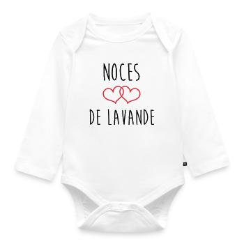 Noces de lavande 46 ans de mariage - Body Bébé bio manches longues - blanc - Devant