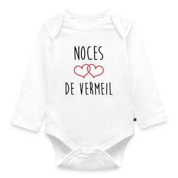 Noces de vermeil 45 ans de mariage - Body Bébé bio manches longues - blanc - Devant