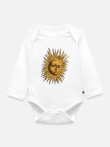 Goldene Sonnengestalt - Baby Bio-Langarm-Body - Weiß