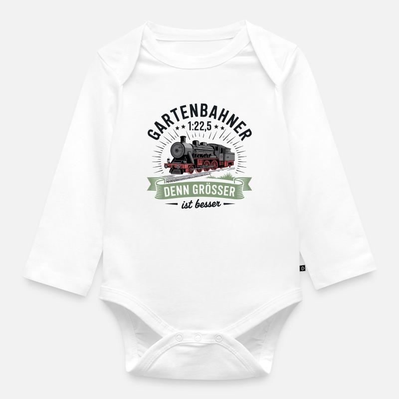 Gartenbahn Eisenbahn Garten Spur G Modelleisenbahn - Baby Bio-Langarm-Body - Weiß