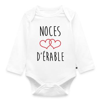 Noces d'Érable 58 ans de mariage - Body Bébé bio manches longues - blanc - Devant
