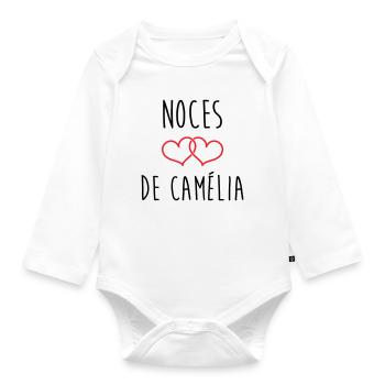 Noces de Camélia 51 ans de mariage - Body Bébé bio manches longues - blanc - Devant