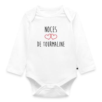 Noces de Tourmaline 52 ans de mariage - Body Bébé bio manches longues - blanc - Devant