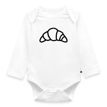 Halbmond - Baby Bio-Langarm-Body - Weiß - Vorne