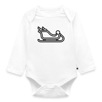 Santa's sleigh - Organic Longsleeve Baby Bodysuit - white - Front