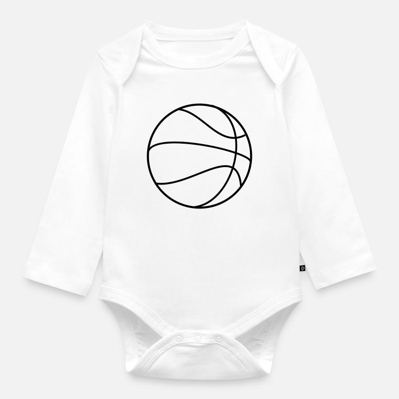 Basket-ball - Body Bébé bio manches longues - blanc