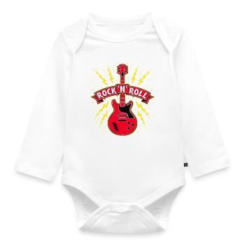 Rock 'n' Roll Gitarre - Baby Bio-Langarm-Body - Weiß - Vorne