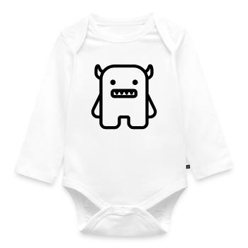 monster - Organic Longsleeve Baby Bodysuit - white - Front