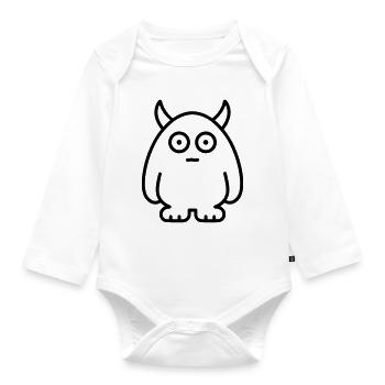 monster - Organic Longsleeve Baby Bodysuit - white - Front