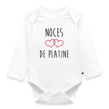 Platinum Wedding 70 Years - Organic Longsleeve Baby Bodysuit - white - Front