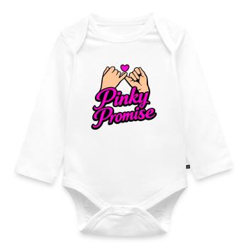 Pinky Promise Heart Promise Word of Honor Shirt - Organic Longsleeve Baby Bodysuit - white - Front