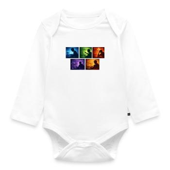 Multi-Screen Code Shadow - Organic Longsleeve Baby Bodysuit - white - Front
