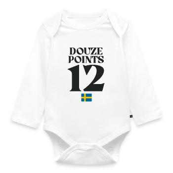 Twelve Points Sweden Eurovision - Organic Longsleeve Baby Bodysuit - white - Front
