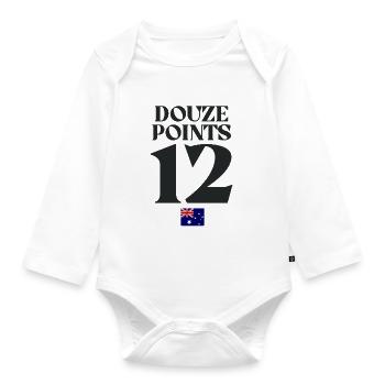 Twelve Points Australia Eurovision  - Organic Longsleeve Baby Bodysuit - white - Front
