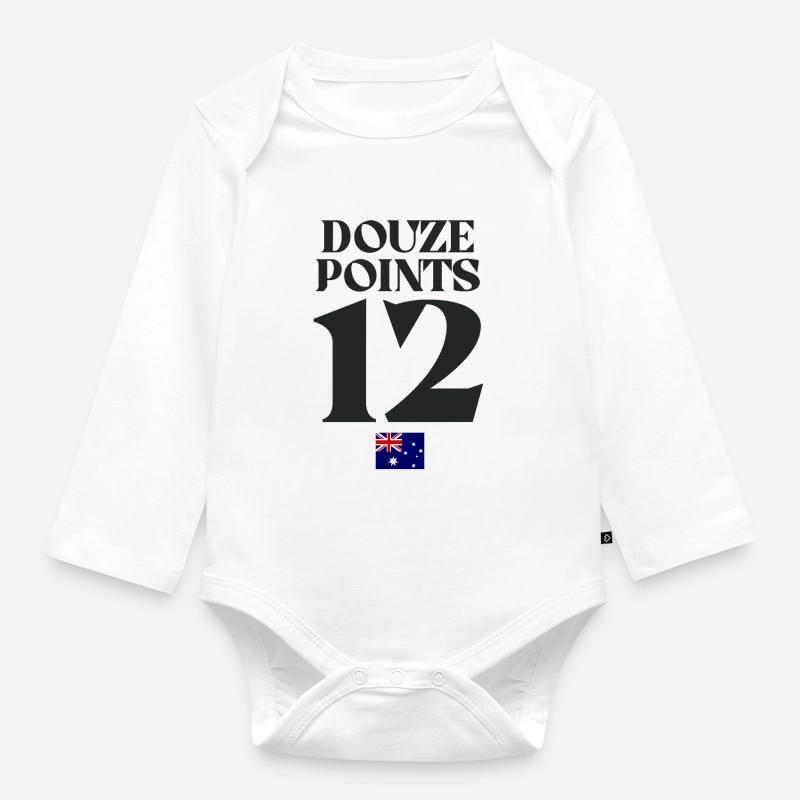 Douze Points Australie Eurovision - Body Bébé bio manches longues - blanc