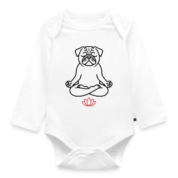 Plan de méditation sur le yoga carlin - Body Bébé bio manches longues - blanc - Devant