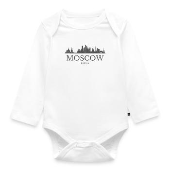 Moscow Russia, Moscow skyline - Organic Longsleeve Baby Bodysuit - white - Front