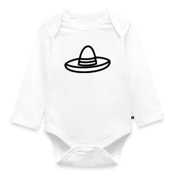 chapeau mexicain - Body Bébé bio manches longues - blanc - Devant