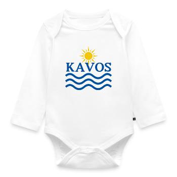 KAVOS Küstensonnenwellen - Baby Bio-Langarm-Body - Weiß - Vorne