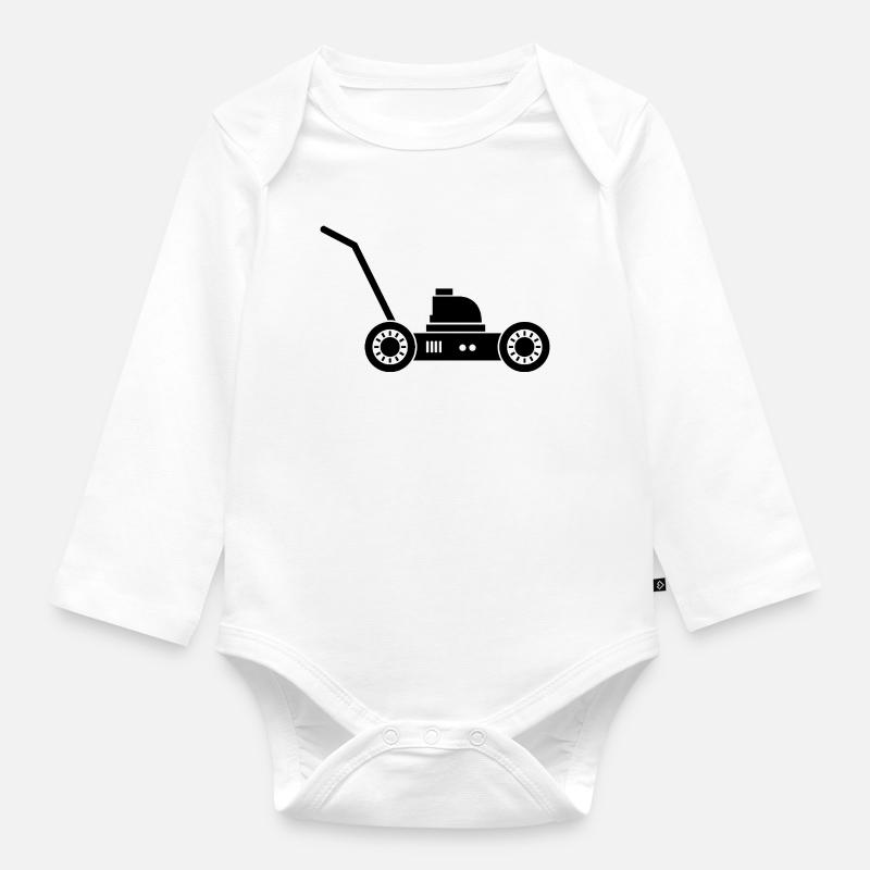Tondeuse à gazon - Body Bébé bio manches longues - blanc