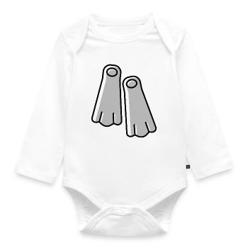 Diving fins Diver - Organic Longsleeve Baby Bodysuit - white - Front