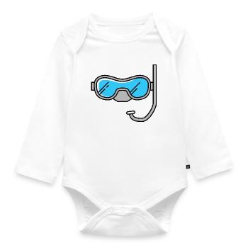 Diving goggles - Organic Longsleeve Baby Bodysuit - white - Front