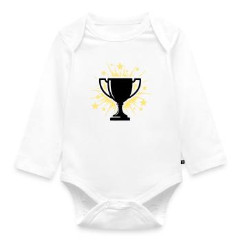 Cup Winner Trophy Stars - Organic Longsleeve Baby Bodysuit - white - Front