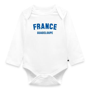 Guadeloupe France - Baby Bio-Langarm-Body - Weiß - Vorne