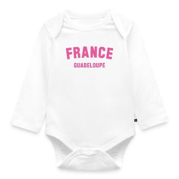 Guadeloupe France - Baby Bio-Langarm-Body - Weiß - Vorne