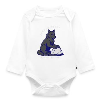Wolf Instinct: Clay Kneading - Organic Longsleeve Baby Bodysuit - white - Front
