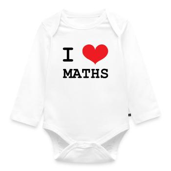 I Love Maths: Passion Mathematics T-Shirt - Baby Bio-Langarm-Body - Weiß - Vorne
