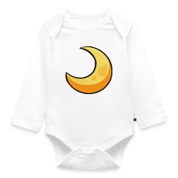 Moon in warm yellow - Organic Longsleeve Baby Bodysuit - white - Front