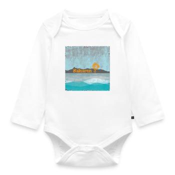Balearen Küste Windmühle Sonnenflug - Baby Bio-Langarm-Body - Weiß - Vorne