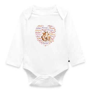 Cœur de Maman de Chèvre – Chèvre cadeau pour la fête des mères - Body Bébé bio manches longues - blanc - Devant