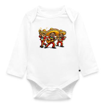 Mariachi Fiesta Gang of Three - Organic Longsleeve Baby Bodysuit - white - Front