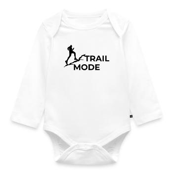 Trail Mode - Trailrunning Design Berglauf - Baby Bio-Langarm-Body - Weiß - Vorne