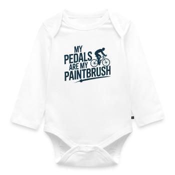 Pedale sind mein Pinsel - Baby Bio-Langarm-Body - Weiß - Vorne