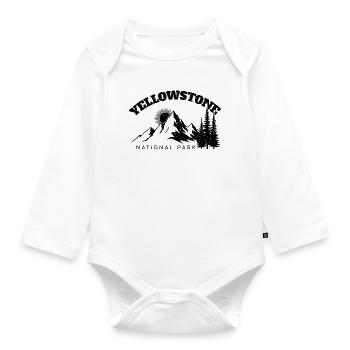 Hiking Yellowstone National Park - Organic Longsleeve Baby Bodysuit - white - Front
