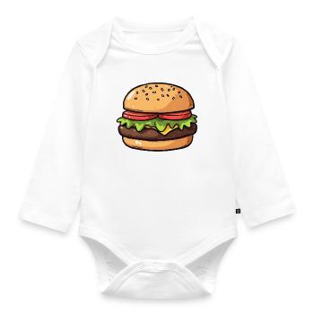 Hamburger - Baby Bio-Langarm-Body - Weiß - Vorne