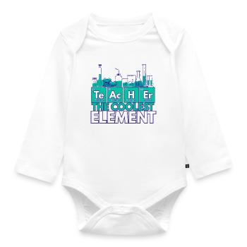 Professeur – L’élément le plus cool | Thème de la chimie - Body Bébé bio manches longues - blanc - Devant