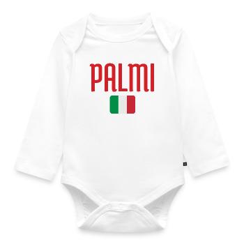 Palmi Italienische Flagge - Baby Bio-Langarm-Body - Weiß - Vorne