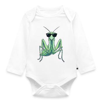 Gottesanbeterin Kung Fu Kampfkunst - Baby Bio-Langarm-Body - Weiß - Vorne