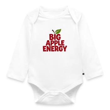 Big Apple Energy NYC New York City Lifestyle - Organic Longsleeve Baby Bodysuit - white - Front