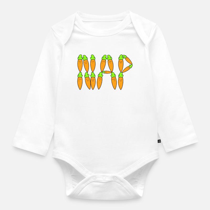 Karotten-Nickerchen - Baby Bio-Langarm-Body - Weiß