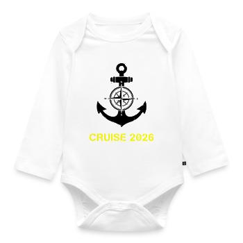 Cruise 2026 Anchor Compass - Organic Longsleeve Baby Bodysuit - white - Front