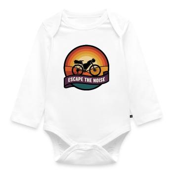 Escape the Noise Gravel Bike Sunset Badge - Body Bébé bio manches longues - blanc - Devant