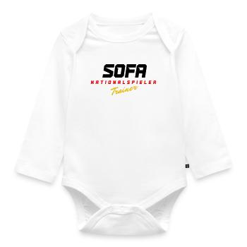 Sofa Nationalspieler - Baby Bio-Langarm-Body - Weiß - Vorne